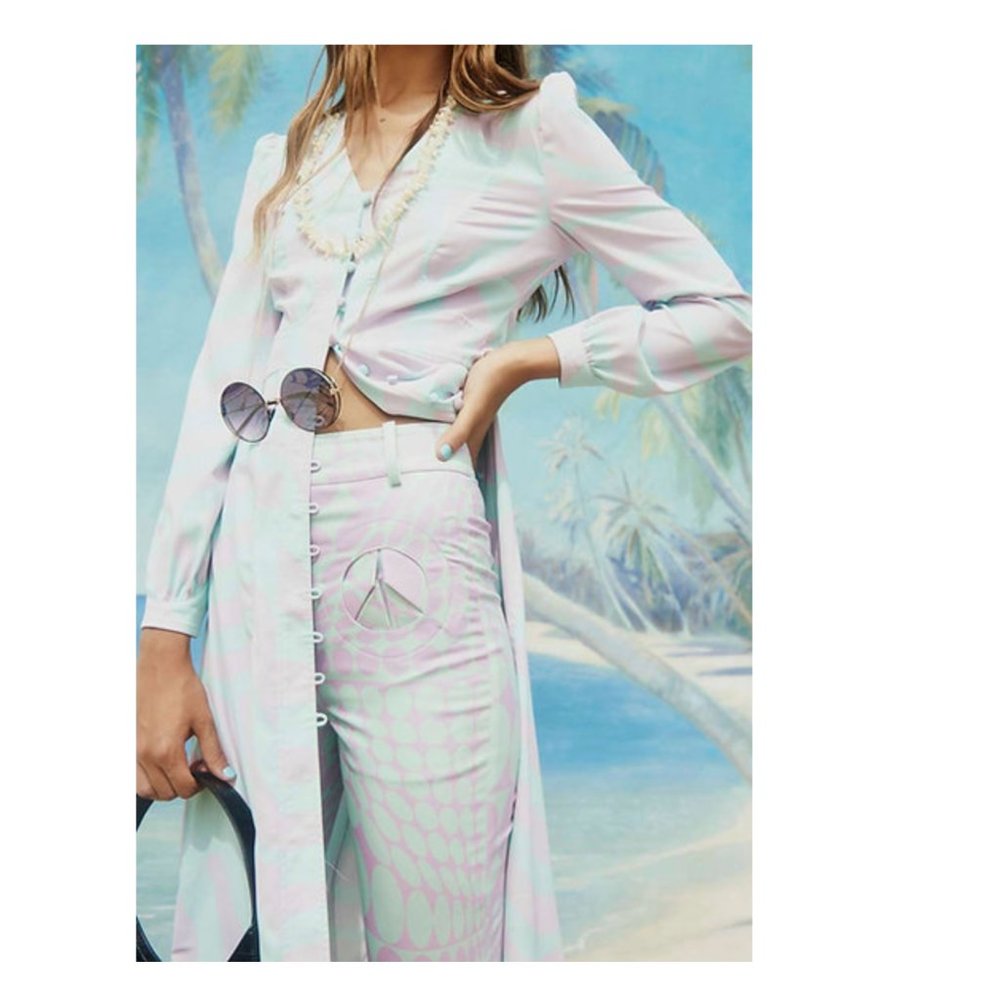 NWT House Of Sunny Purple Haze Party Pants. Retro disco pants! - Picture 2 of 6